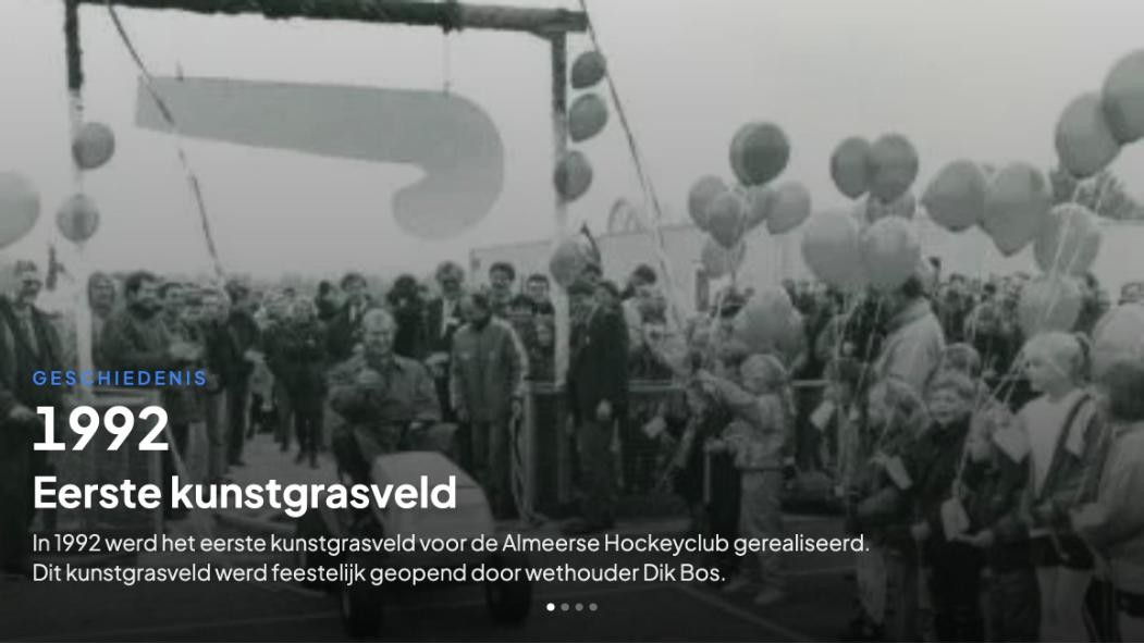 Slide over de clubhistorie op de tv
